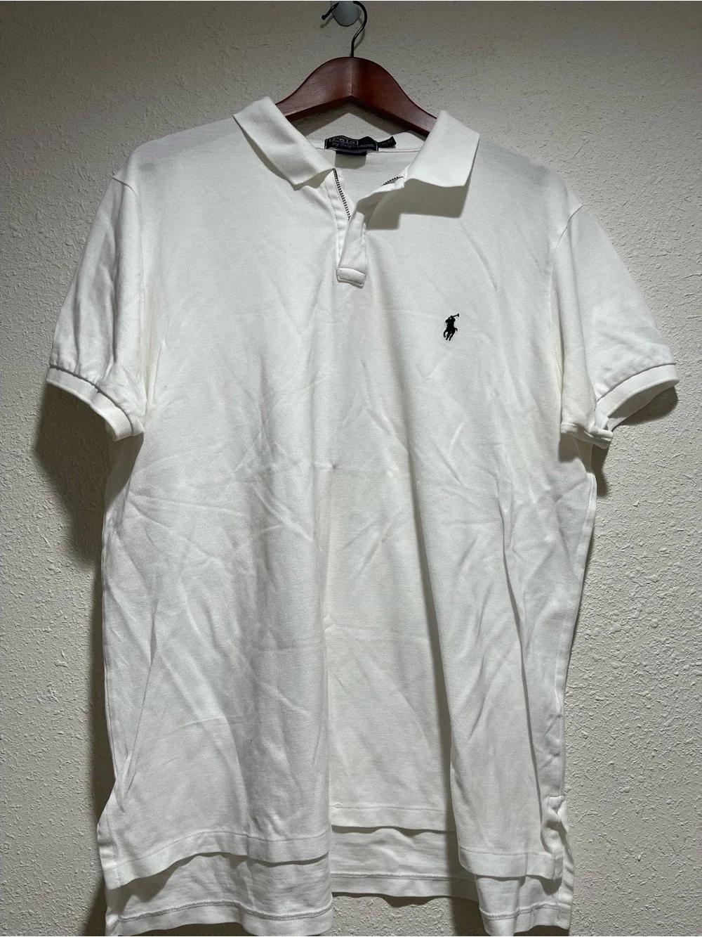 Ralph Lauren Men's White Polo with Navy Pony Logo